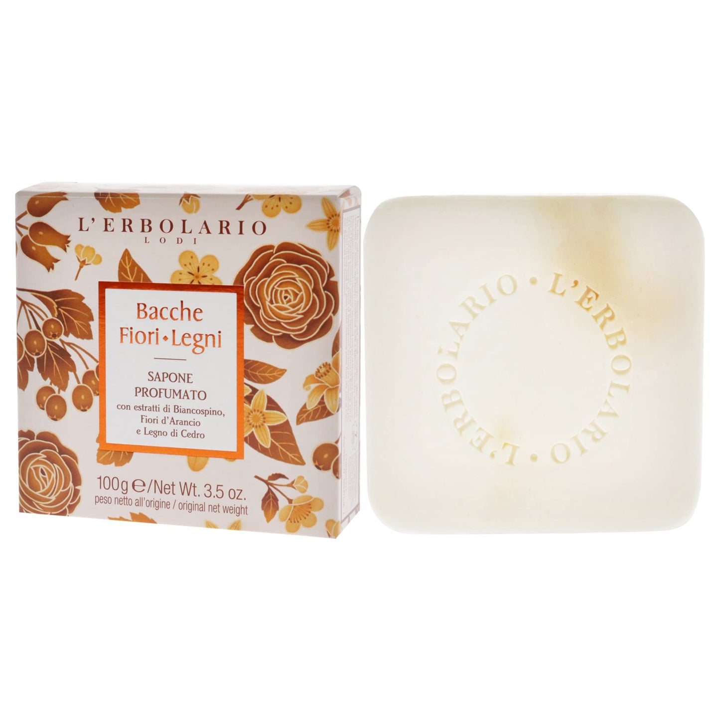 L'Erbolario Berries Flowers Wood Perfumed Soap - Soap Bar Provides Gentle Cleansing Action - Perfumed Body Soap - Rich in Coconut and Sunflower Oils - Scented Soap for Moisturised Skin - 3.5 oz