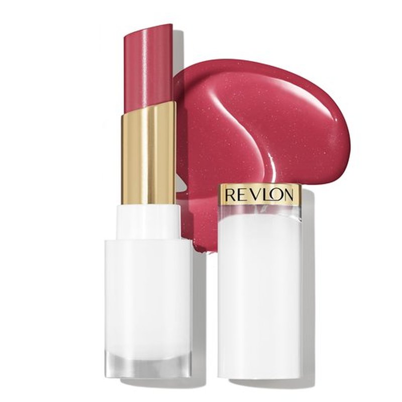 REVLON Super Lustrous Glass Shine Balm, Hydrating Tinted Lip Balm, Sheer, Glossy Shiny Finish, 005 Glossed Up Rose, 0.11 oz