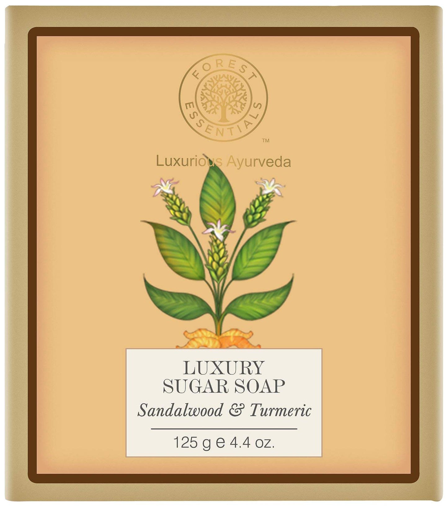 Forest Essentials Sandalwood and Turmeric Luxury Sugar Soap, 125g