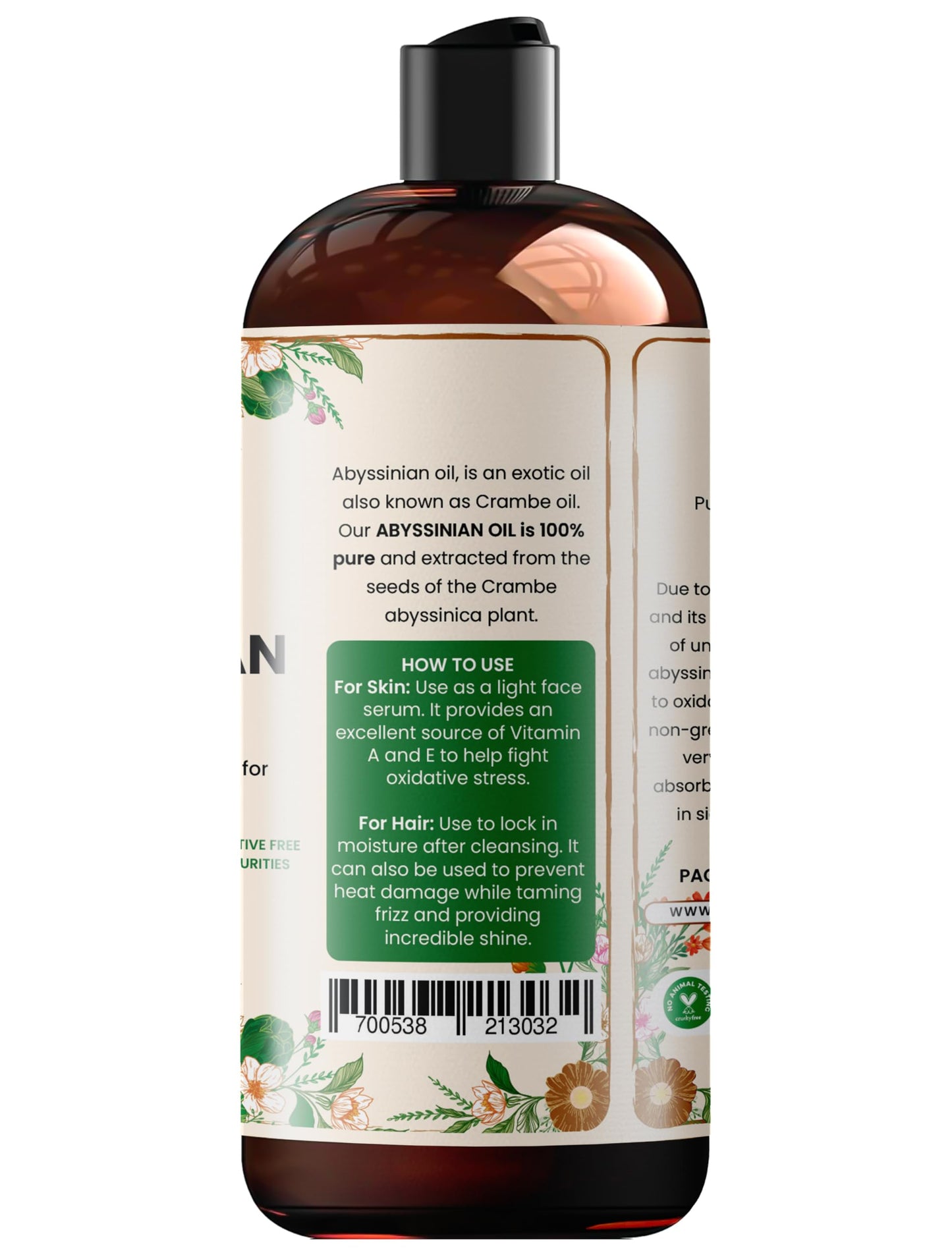 Oslove Organics 100% Pure Abyssinian oil 12 oz Use for Hair and Skin | Smooth Shiny Hair | Softens and Moisturizes Skin