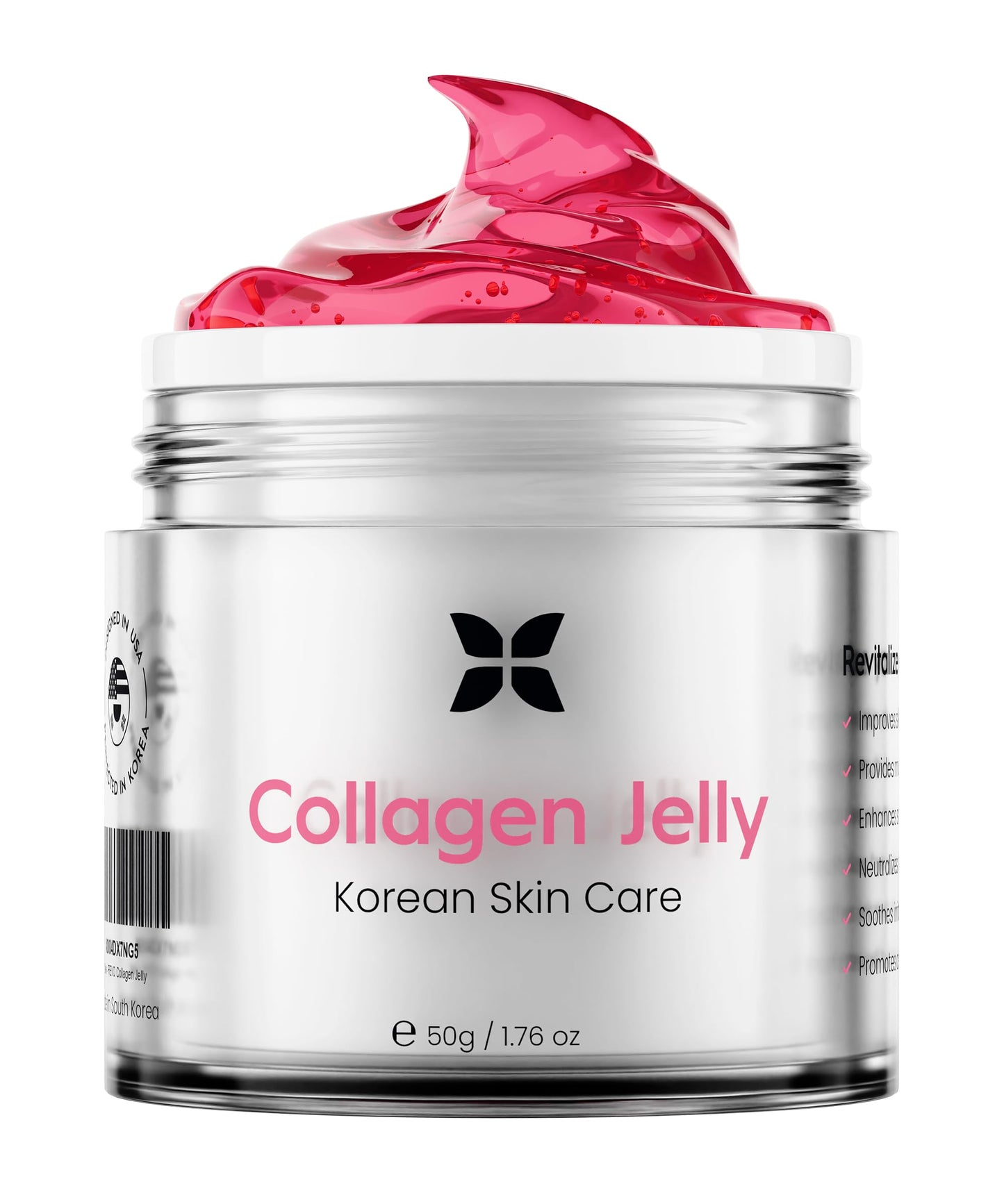 REVO Collagen Jelly – Korean Anti-Aging Plumping Formula with Hydrolyzed Collagen, Niacinamide, Hyaluronic Acid & Vitamin C – Skincare for Glass Glow Skin, Wrinkle Repair & Even Tone (1.76 Fl Oz)