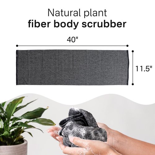 Yiclick Exfoliating African Net Sponge - Exfoliating Body Scrubber Exfoliator, Exfoliating Washcloth Towel, Exfoliate Rags Wash Cloth Loofah Sponge for Body Scrub, Back Scrubber (Black)