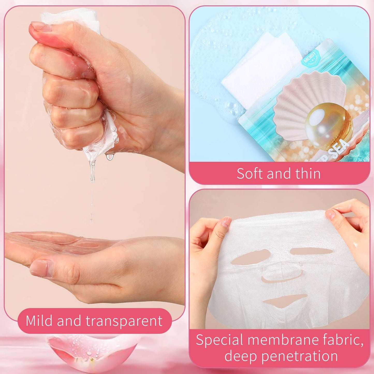 Viozakanry 96 Pcs Face Mask Set Hydrating Clean Suitable for Sensitive Skin, Including 30 Peel-off Facial Masks, 4 Clay Masks, 60 Pairs of Under-eye Patches, a Mask Brush, and a Face-washing Headband