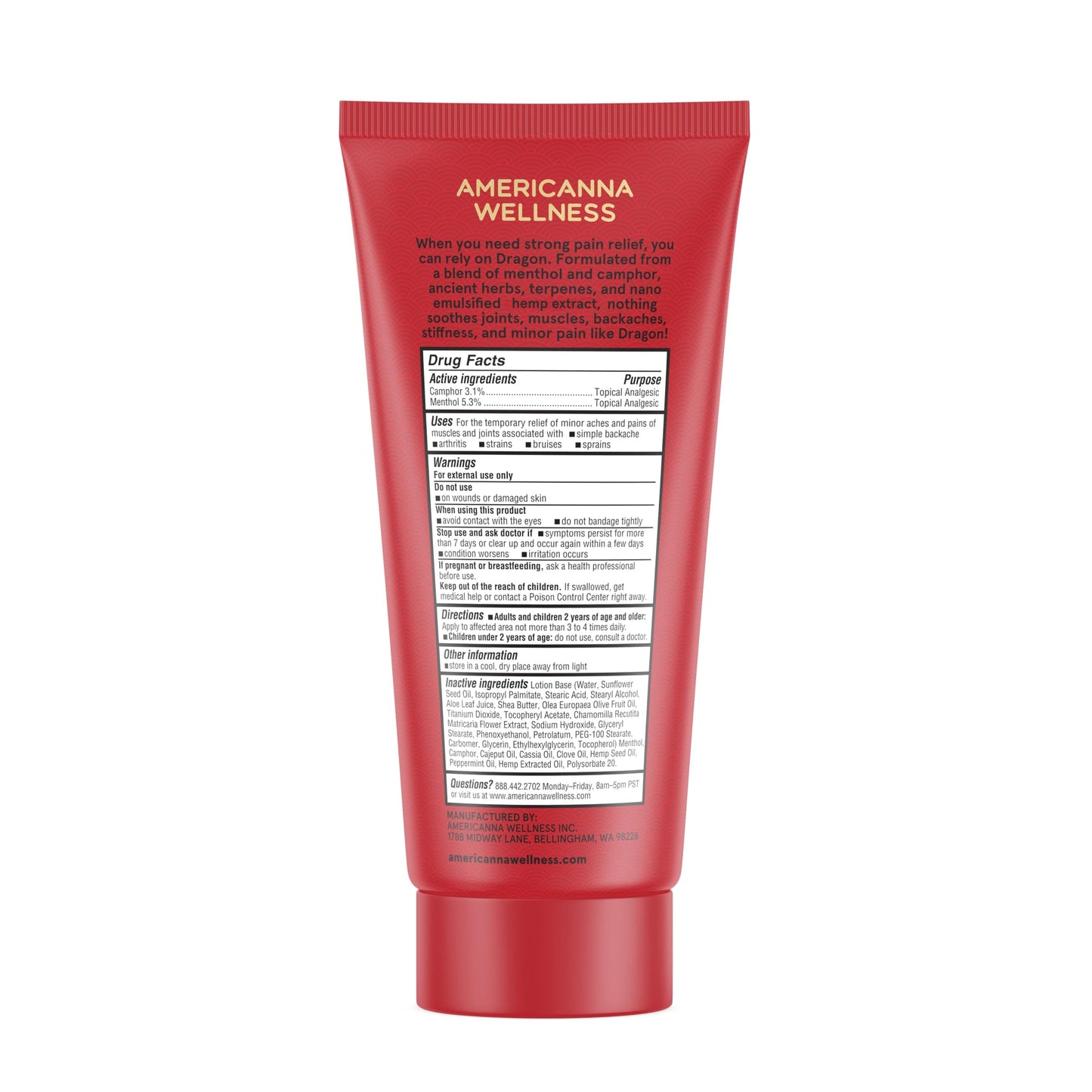 Americanna Wellness Dragon Lotion 3.4oz Regular Red