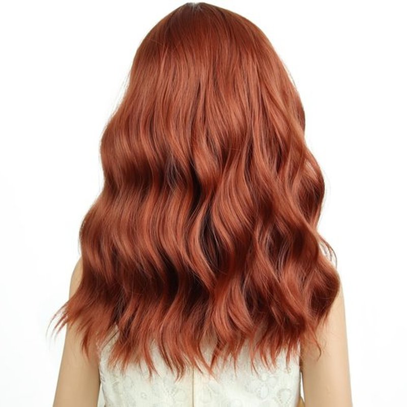 PATTNIUM Dark Orange Wig Kids Child Wig Short Wavy Wig Ginger Wig with Bangs Cute Girls Wig Auburn Wig Heat Resistant Synthetic Wig (Dark Orange)