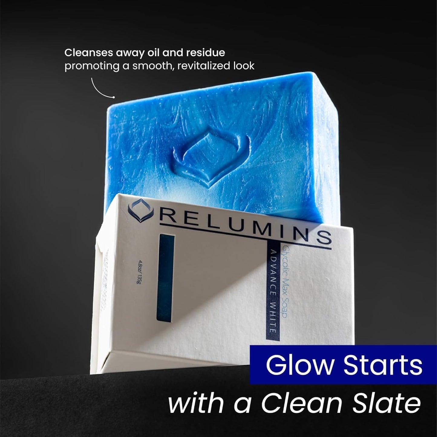 Relumins Glycolic Acid Soap Bar with Aloe and Salicylic Acid – Gentle AHA Mild Peel for Smoother, Soothing Skin | Self-Care Exfoliating Bar Soap with Professional Spa Formula, 135g x 5 Bars