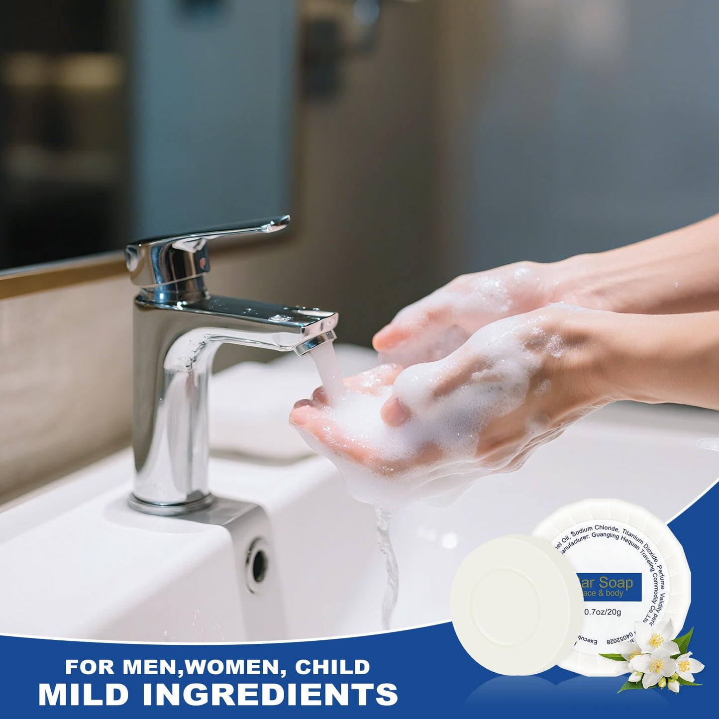 Mini Soap Bars Bulk Individually Wrapped Round Bulk Bar Soap 0.7oz Travel Soap Small Hotel Soaps Toiletries for Hotel Bathroom Camp RV (25)