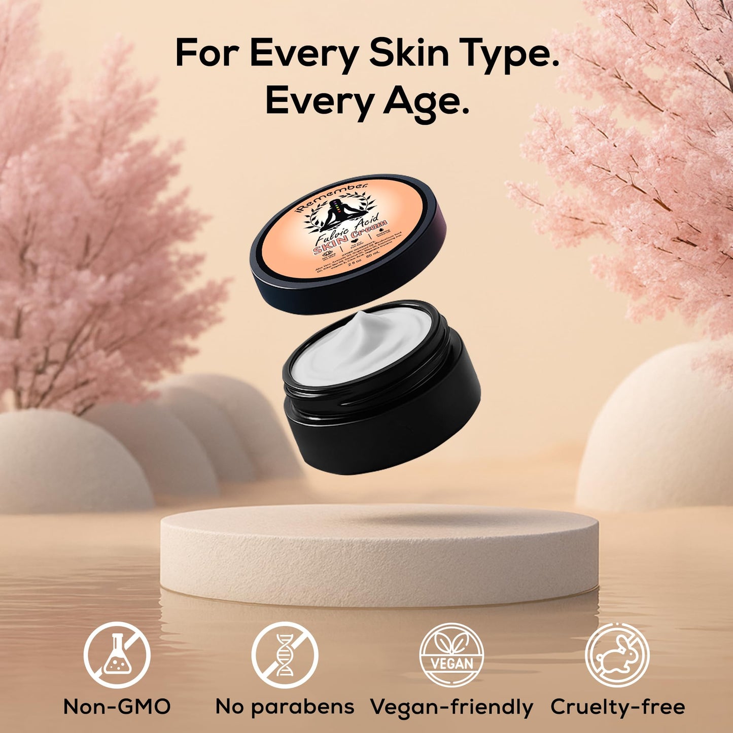 Fulvic Acid Skin Cream – Hydrating Face & Body Moisturizer with Aloe Vera, Shea Butter & Vitamin E | Nourishes, Soothes & Softens Dry, Sensitive, and Irritated Skin | For Women & Men | 2 oz.Ho
