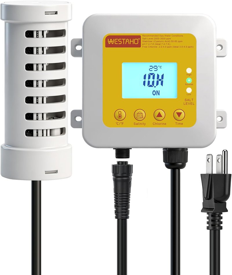 Salt Chlorine Generator - Hot Tub Salt Water Conversion Kit with USA Titanium Cell | For Spas Up to 2200 Gallons