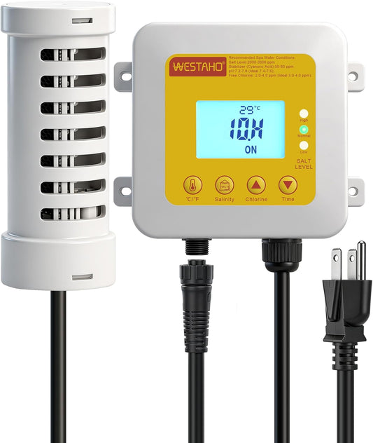 Salt Chlorine Generator - Hot Tub Salt Water Conversion Kit with USA Titanium Cell | For Spas Up to 2200 Gallons