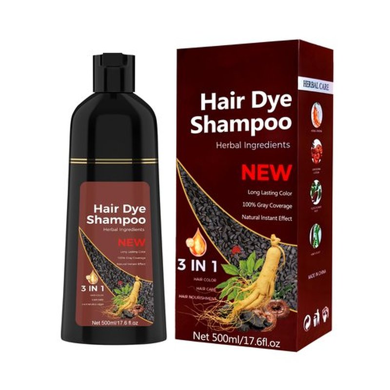 Dark Brown hair dye shampoo 3 in 1 Hair Color Shampoo for Gray Hair Instant (Dark Brown)