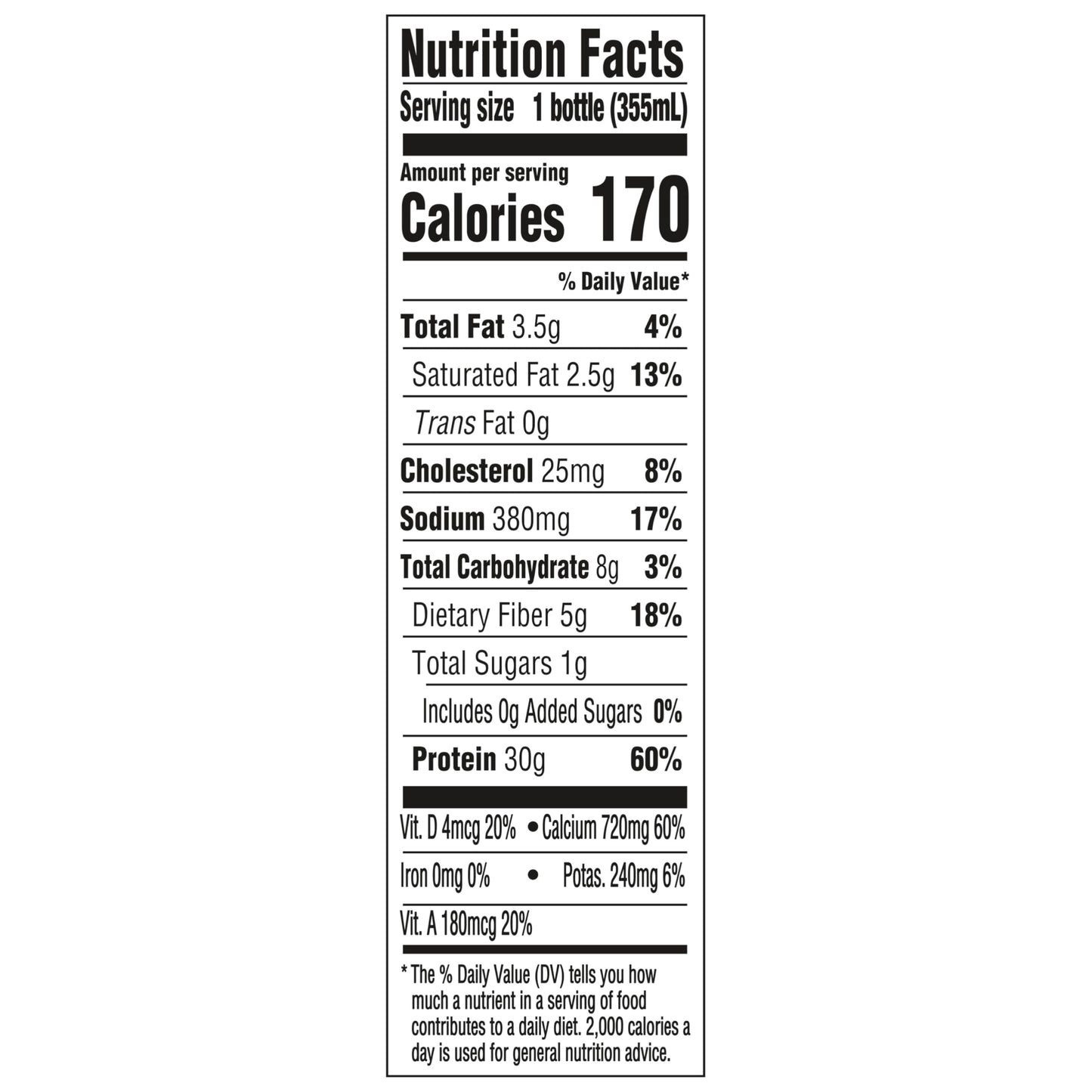 Oikos Protein Shake, Salted Caramel, 30g High Protein Drinks, Shelf Stable, Ready to Drink, 5g Prebiotic Fiber, 12 fl oz Bottle