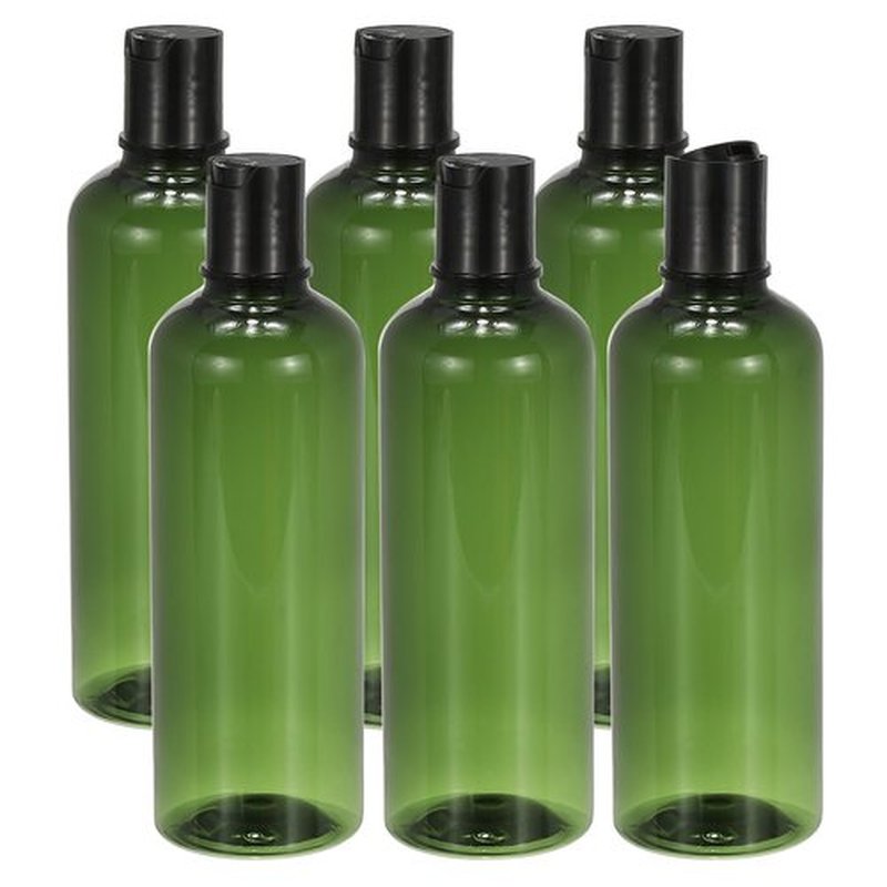 PATIKIL Travel Bottles with Disc Cap, 6 Pcs 3.4 Oz(100ml) Leak Proof Refillable Empty Dispenser Container Squeeze Bottle for Shampoo Toiletries Lotion Cream, Green