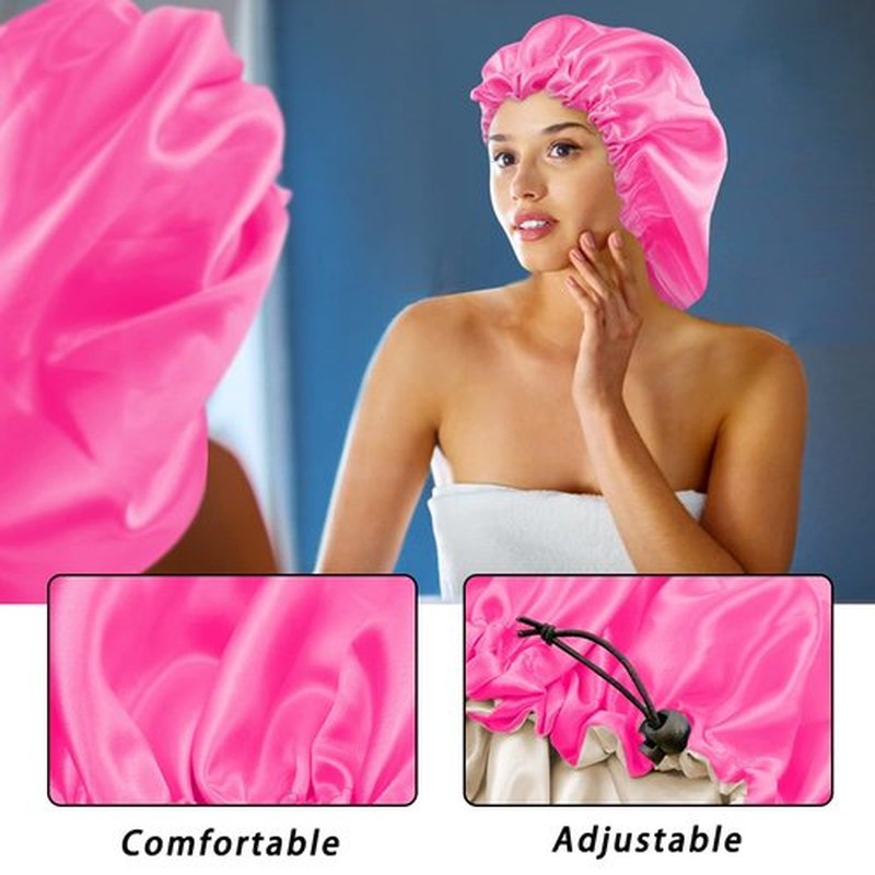Satin Bonnet Silk Bonnet For Curly Hair Bonnet Braid Bonnet For Sleeping Bonnets For Women Large Double-layer Adjustable