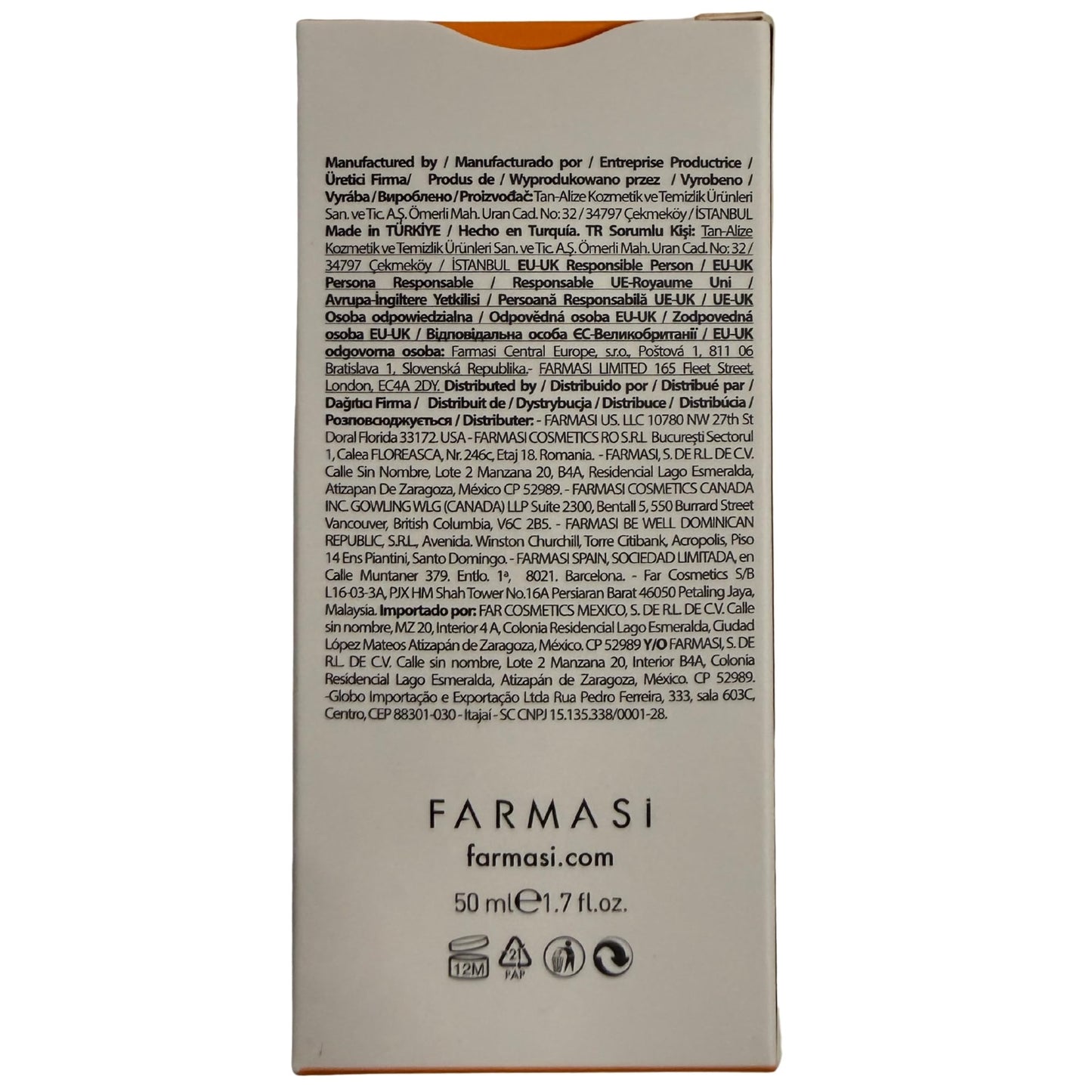 FARMASi Dr. C. Tuna Sun Face Cream Care SPF 50, Broad Spectrum UVA UVB Protection, Lightweight Water Resistant Sunscreen Lotion with Hydration Support, For All Skin Types, 1.7 fl oz