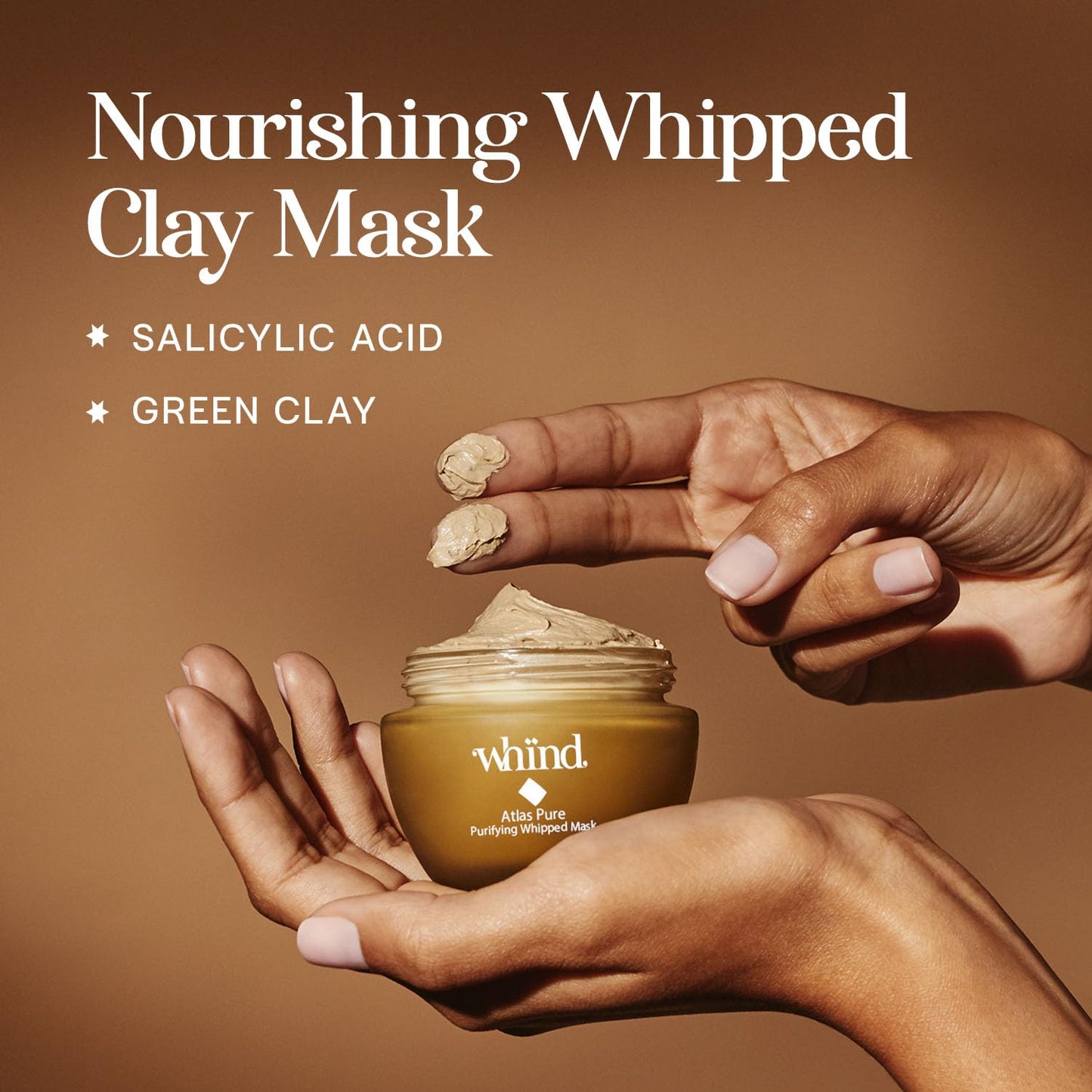 Whind Face Mask – Atlas Pure Purifying Clay Mask – Salicylic Acid & Green Clay Facial Mask Skin Care – Purifies and Hydrates – 50ml