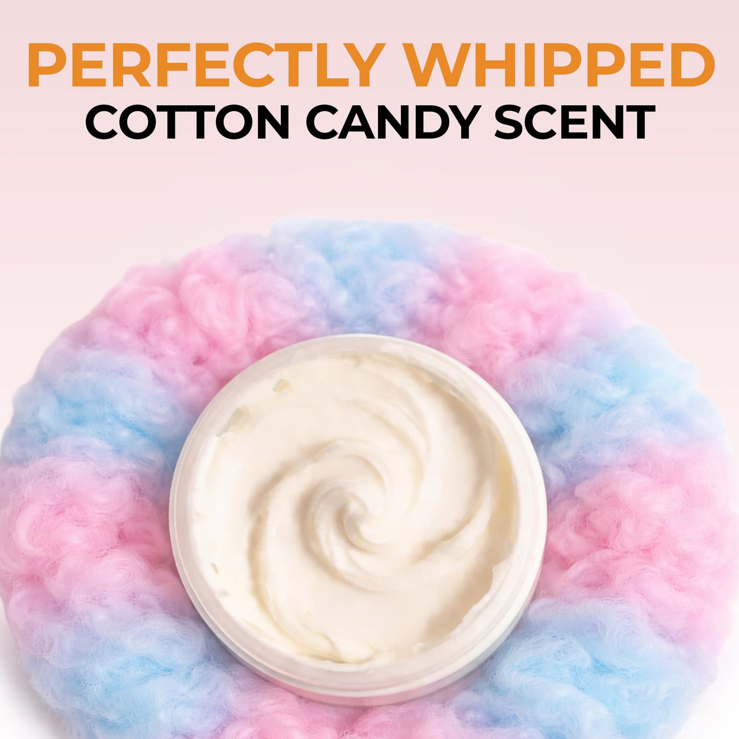 RA COSMETICS Whipped African Shea Butter with Cotton Candy – 100% Whipped Shea Body Butter from Ghana – Moisturizing Natural Skincare for Dry Skin, Hair, Scalp – Nourishes, Softens & Hydrates – 12oz