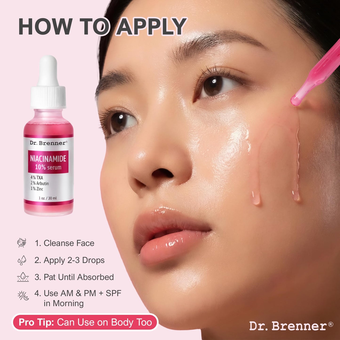 Niacinamide serum10% + TXA 4%, Tranexamic Acid Dark Spot Corrector with Zinc 1% & Arbutin 2% - Brightening Serum for Hyperpigmentation, Acne Scars, Uneven Skin Tone, Glass Skin
