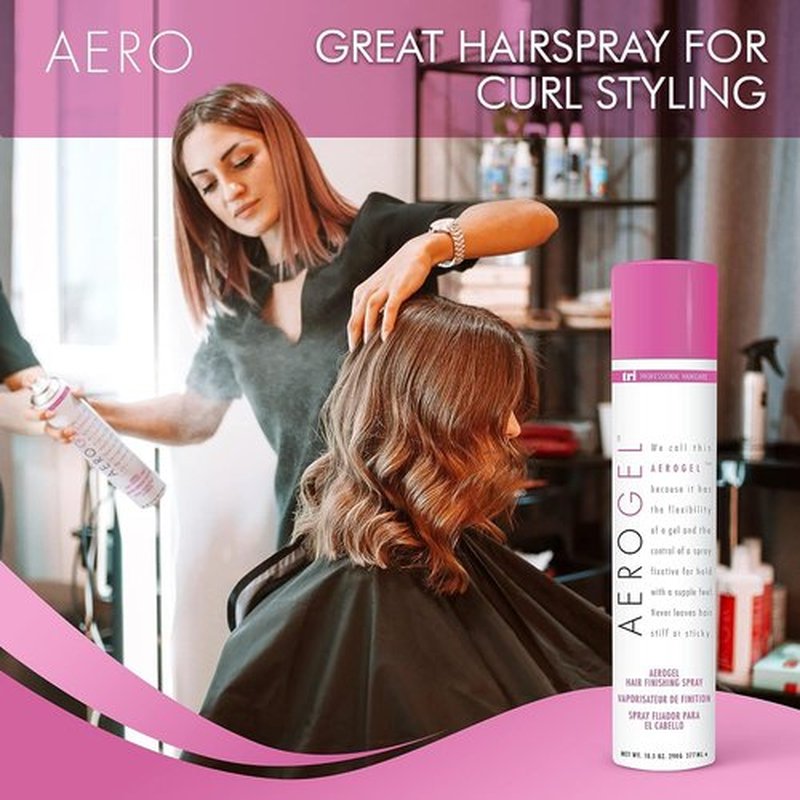 TRI Design Aerogel Hairspray - Non-Toxic Hair Finishing Spray for Styling, Volumizing and Holding Curly Hair with Flexible Hold - For Women and Men - Pack of 3 (10.5 oz)
