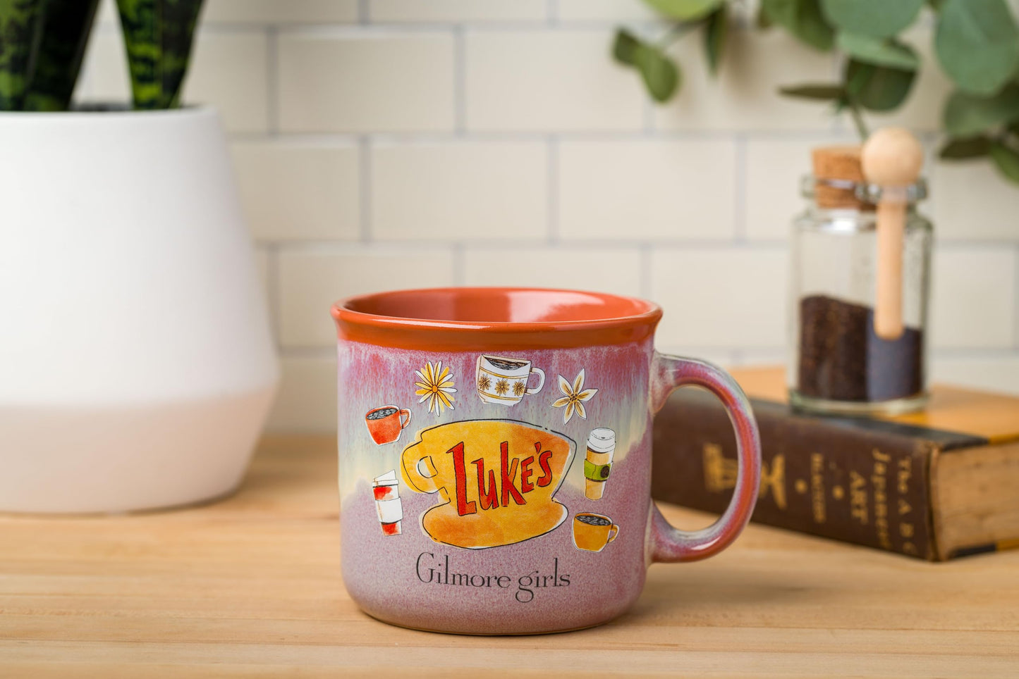 Silver Buffalo Gilmore Girls High Gloss Ceramic Camper Mug Featuring Luke's Diner Logo, 20 Ounces