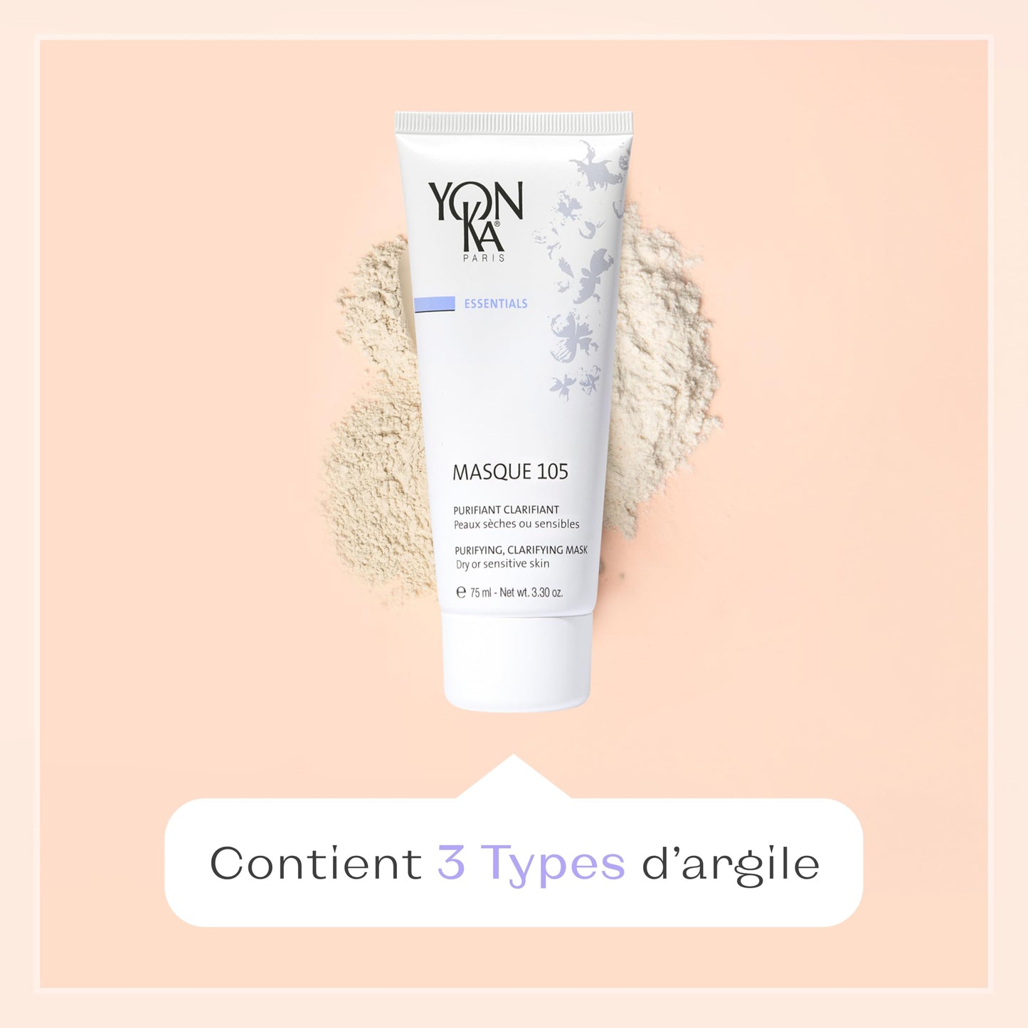 Yonka Essentials Masque 105 | Clarifying and Purifying Face Mask | Weekly Treatment for Dry and Sensitive Skin | Hydrates While Tightening Pores and Purifying Skin | 3.30 oz