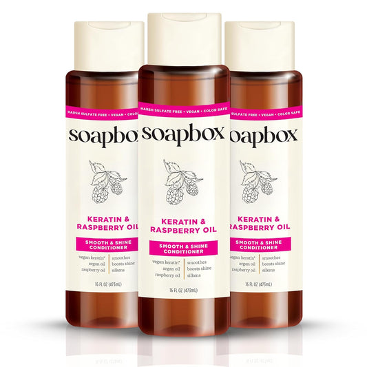 Soapbox Argan Oil with Shea Butter Conditioner, Volumizing, Vegan, Color Safe, Sulfate & Silicone Free Hair Conditioner, 16oz, Pack of 3