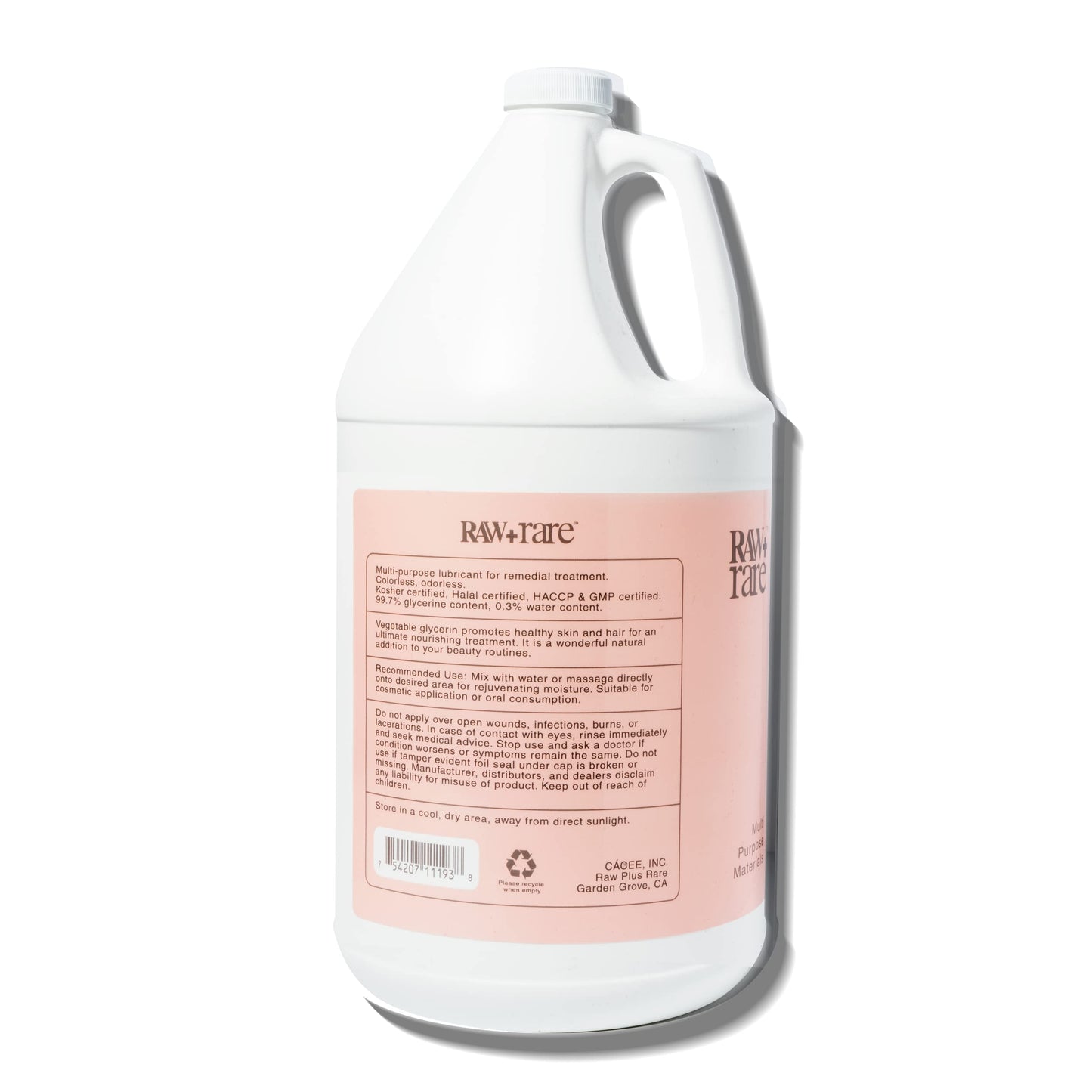 Raw Plus Rare Food Grade Vegetable Glycerin 1 Gallon