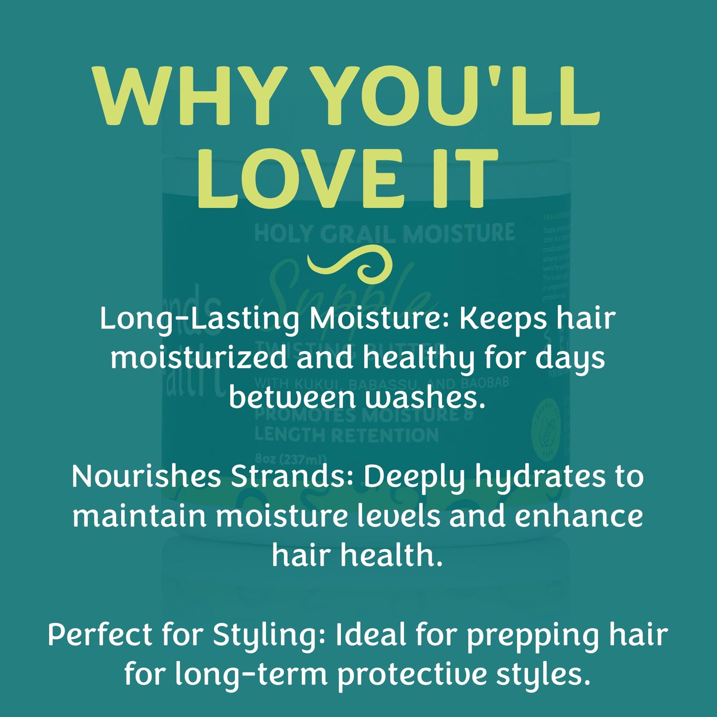 Strands of Faith Moisturizing Supple Twisting Butter | Holy Grail Collection | Including Babassu, Kukui, and Baobab Oil | Hydrates & Revitalizes to Healthy Hair | For Dry Hair Types