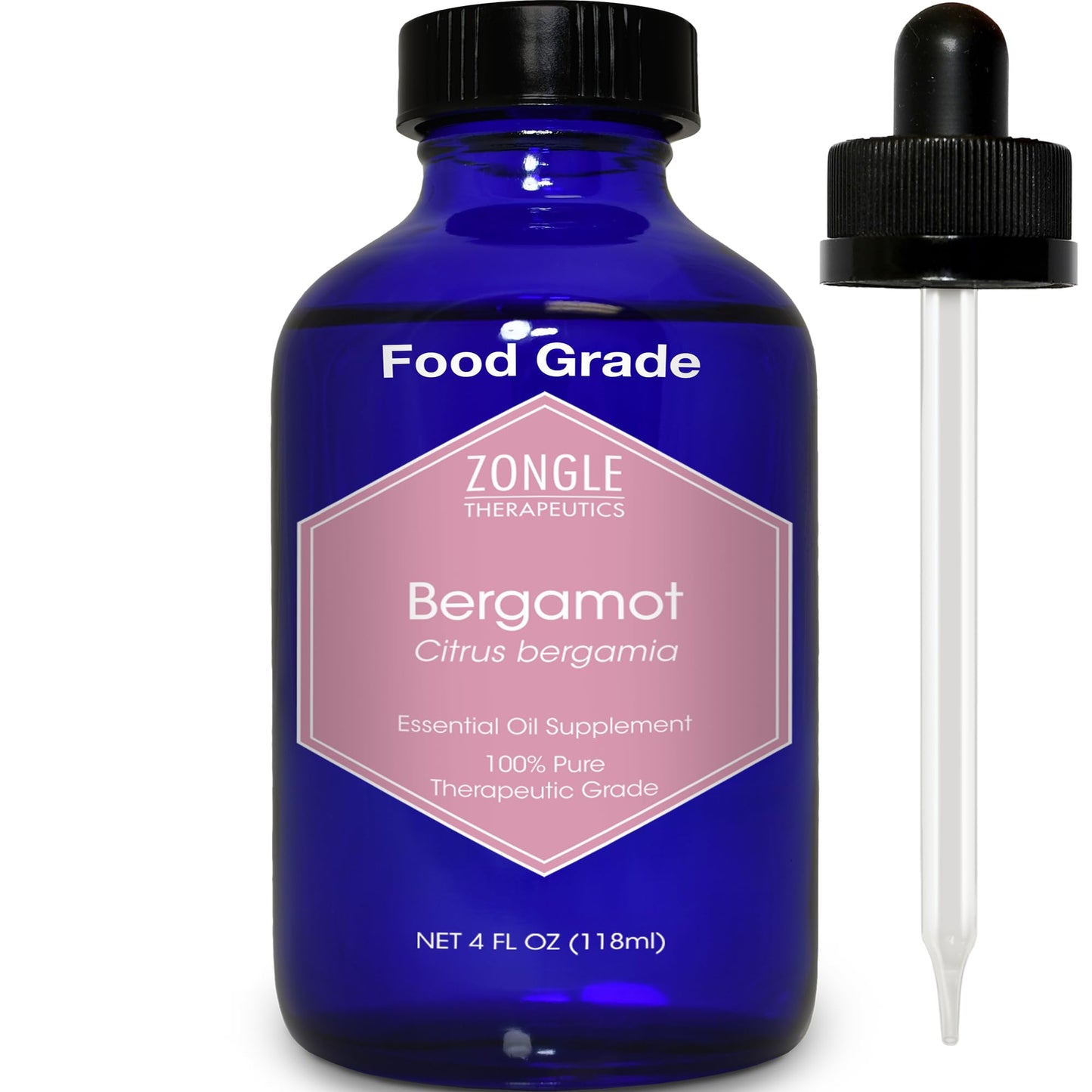 Bergamot Essential Oil, Food Grade, for Tea – 100% Pure, Bergamot Oil, by Zongle Therapeutics, 4 OZ