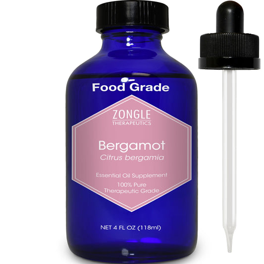 Bergamot Essential Oil, Food Grade, for Tea – 100% Pure, Bergamot Oil, by Zongle Therapeutics, 4 OZ