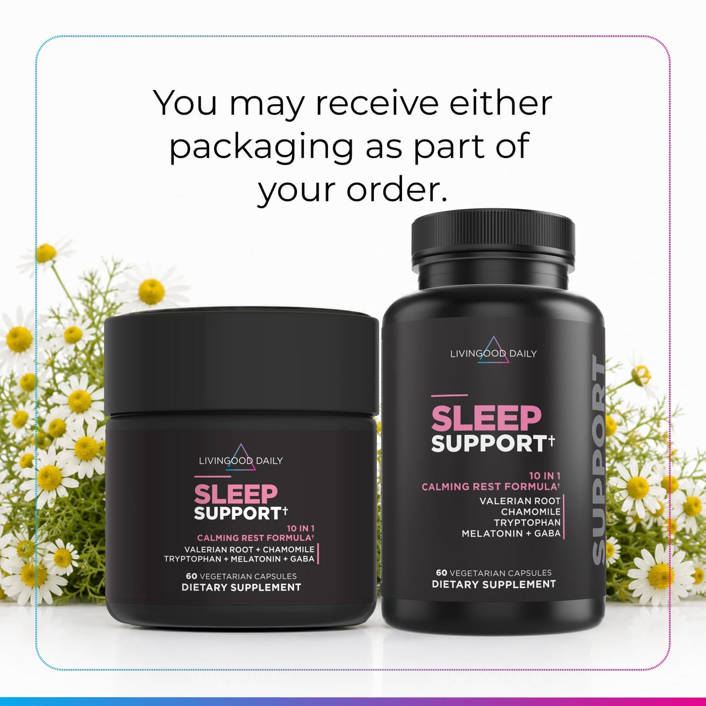 Livingood Daily Sleep Support Supplement, 10-in-1 Natural Sleep Aid with 5 MG Melatonin, Valerian Root, Chamomile, Tryptophan & GABA for Men & Women, Non Habit Forming, Gluten Free, Vegan, 60 Capsules