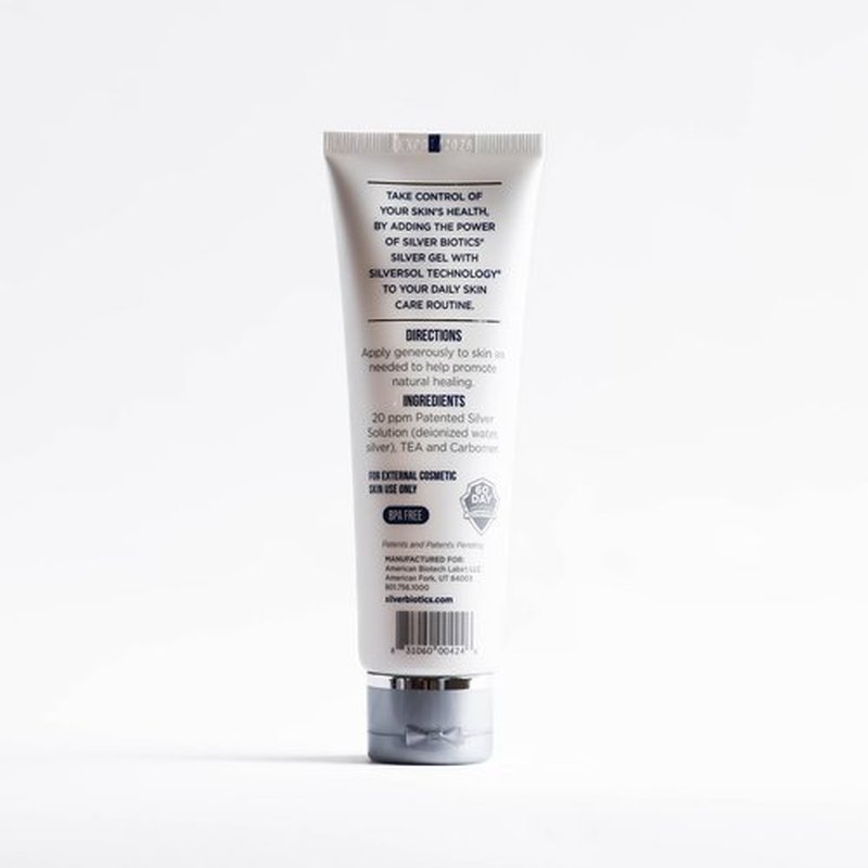 Silver Biotics Colloidal Nano SilverSol Ag₄O₄ 20 ppm Soothing & Nourishing Skin Gel | Versatile 4 Oz Gel for Skin Wellness and Comfort