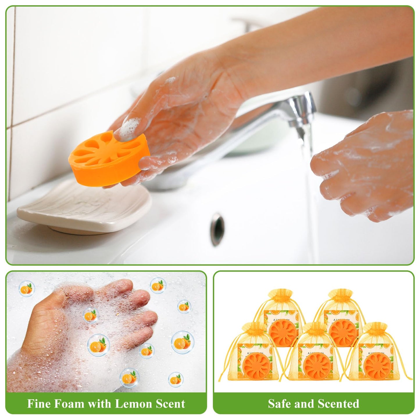 SiliFine 50 Sets Little Cutie Baby Shower Party Favor Orange Soap Gifts Bulk Orange Soaps with Card and Bag for Wedding Gifts Bridal Party Baby Shower Decorations Clementine Little Cutie Theme Favors