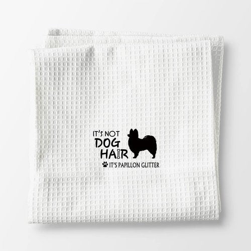 It’s Not Dog Hair It’s Papillon Glitter Hand Towels Kitchen Towels Dish Towels,Fall Funny Dog Decor Towels,Dog Lovers Dog Mom Girls Women Gifts
