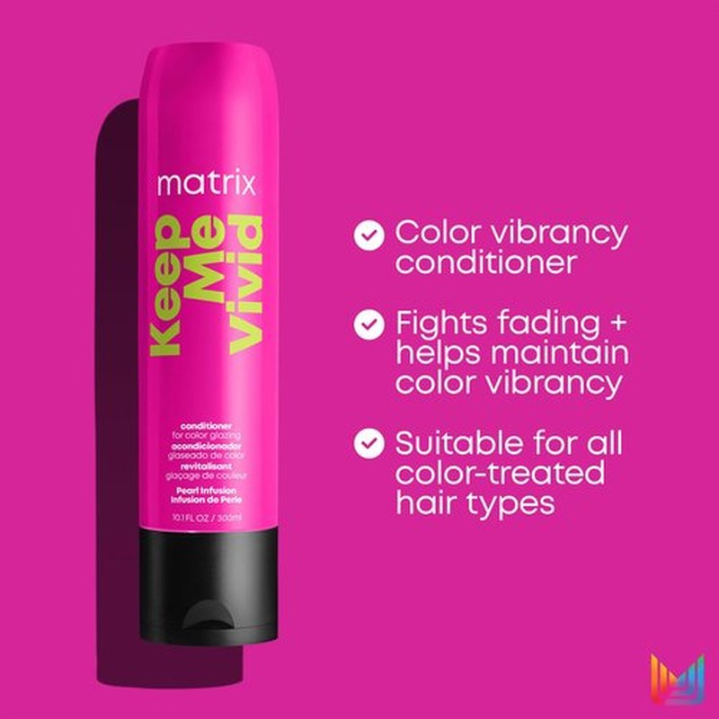 Matrix Keep Me Vivid Conditioner | Deeply Nourishes Hair, Prevents Fading & Protects Color | For Dry, Semi-Permanent and Color Treated Hair | Salon Professional Conditioner