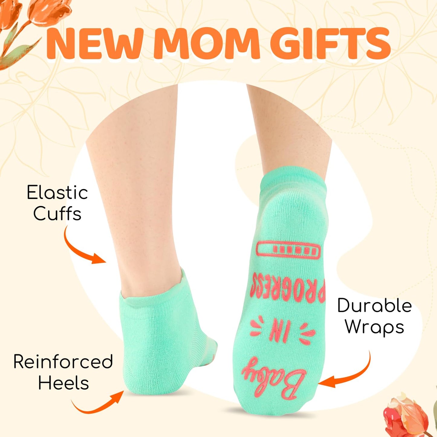 First Mothers Day Gifts - New Mom Gifts for Pregnant Friend Wife Daughter, Pregnancy Socks, Labor Delivery Socks