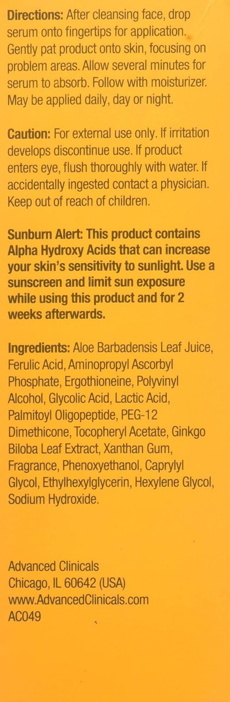 Advanced Clinicals Vitamin C Facial Serum Skin Care Anti-Aging Moisturizer Potent Vitamin C Face Lotion For Dry Skin, Age Spots, Wrinkle Repair, & Uneven Skin Tone, 1.75 Fl Oz (Pack of 2)