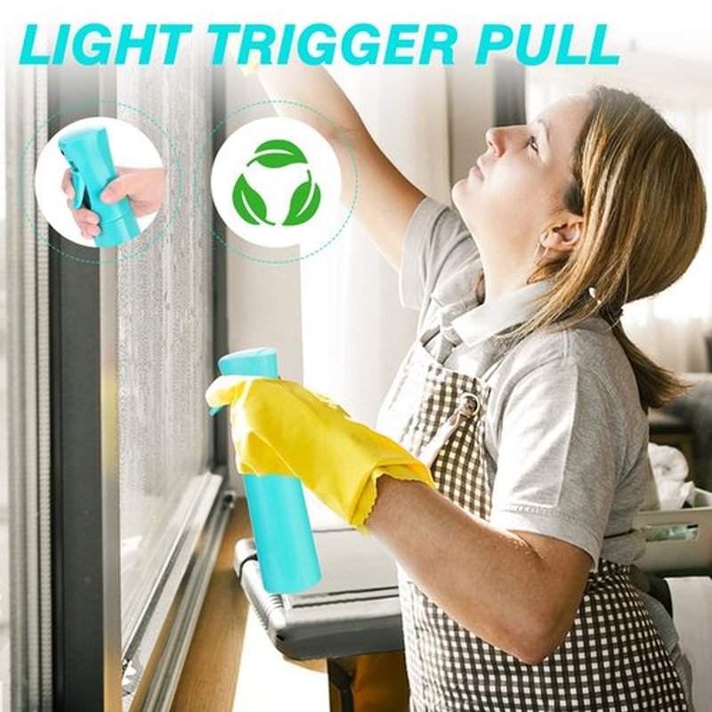 Continuous Spray Bottle for Hair (10.1oz/300ml) 2 Pack Mister Spray Bottles for Cleaning Empty Ultra Fine Water Mist Sprayer for Hairstyling Plant Garden Curly Hair Etc (Cyan)