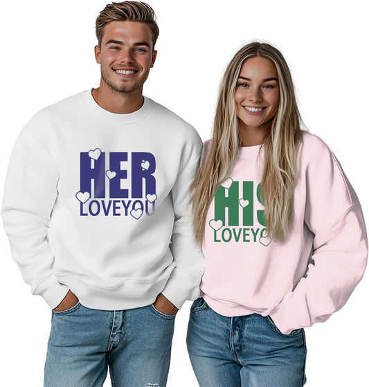 Matching Sweatshirts for Couples - Unisex Long Sleeve Pullover | Oversized Fashion Engagement Gift
