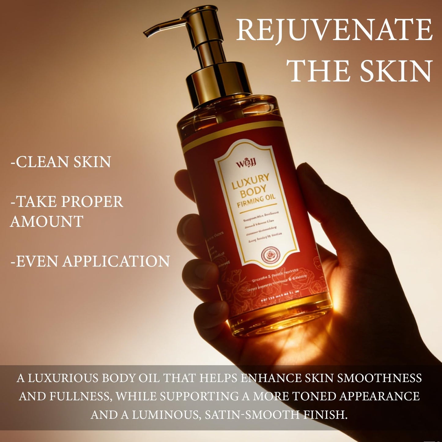 WOJJ Body Firming Oil - Hydrating Body Oil for Skin Texture & Feel - 120ml / 4 Fl Oz (1)