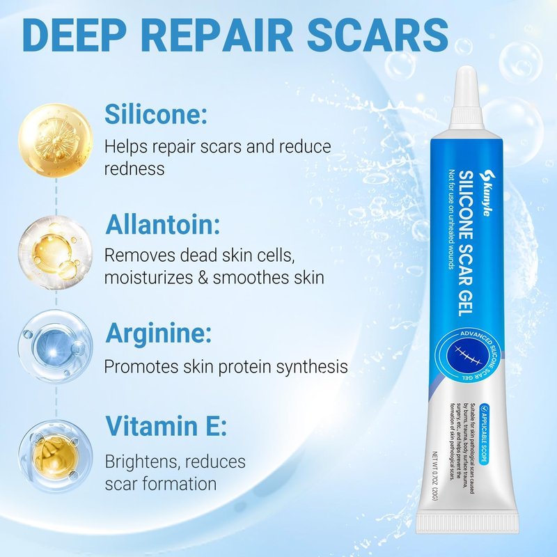 Silicone Scar Gel - Advanced Scar Treatment for Surgical Scars, Stretch Marks & Keloids | 0.70oz (20g)