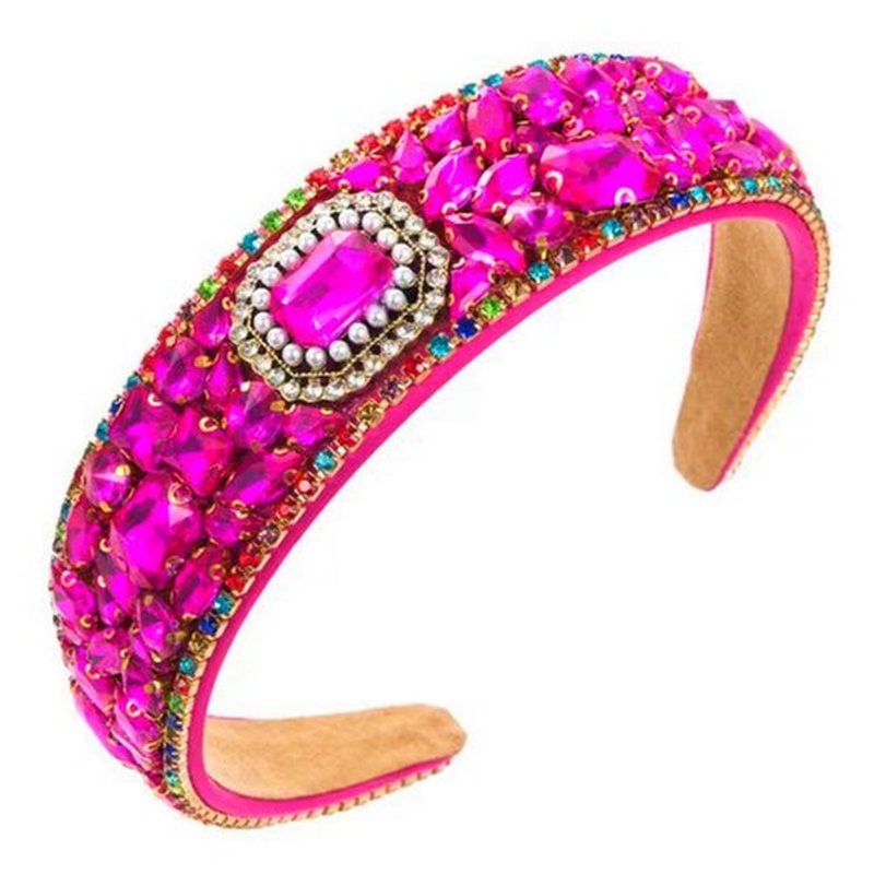 MUQINGWAN Fashion Women's Headband, Gorgeous Retro Crystal Rhinestone Headband, Hair Accessories for Women and Girls, 1 Count (Pack of 1)