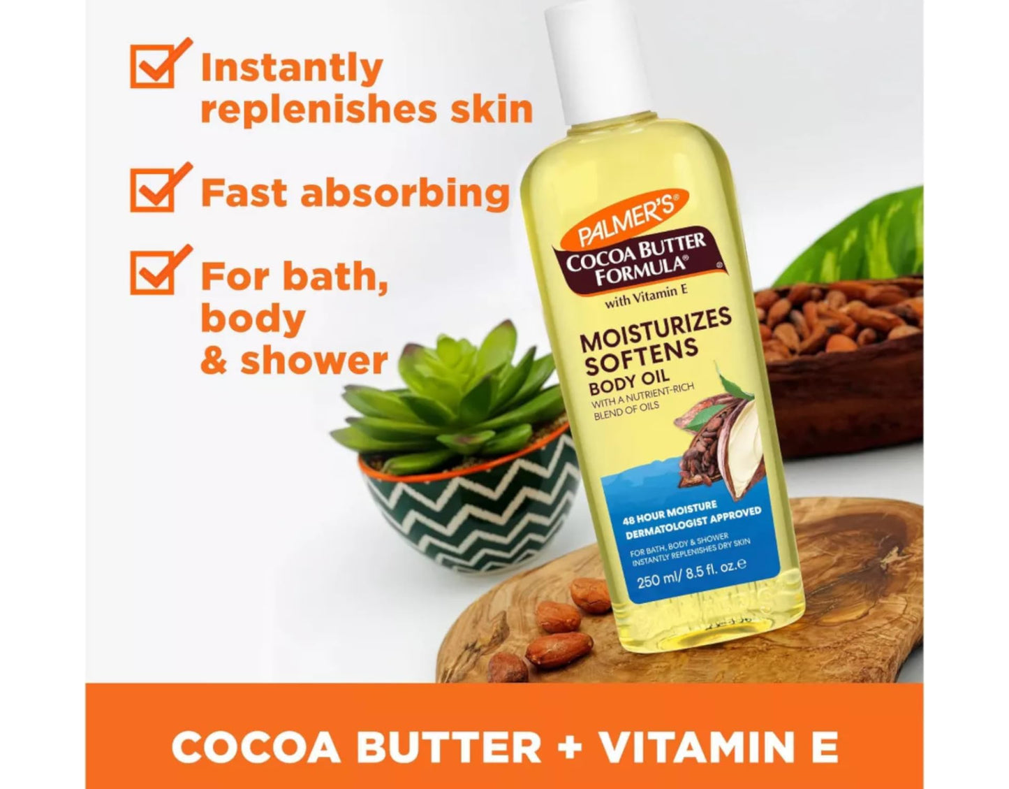 Palmer's Cocoa Butter Formula Body Oil 8.50 oz (Pack of 3)