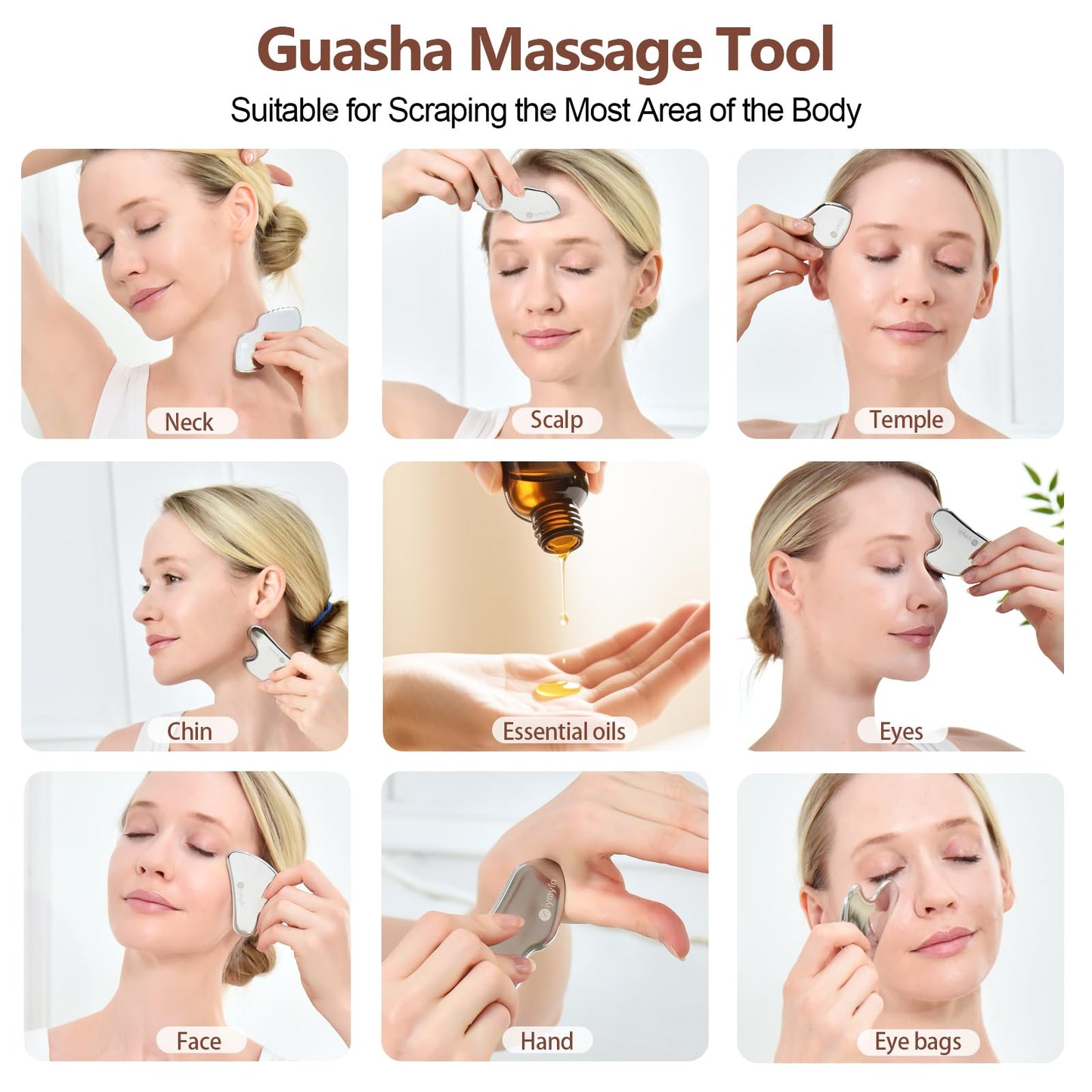 Niymyin 304 Stainless Steel Gua Sha Tool Facial Lift Jawline Gift for her
