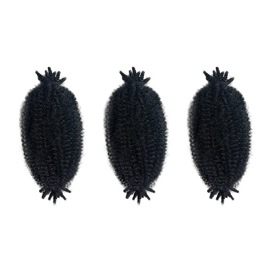 3 Packs Marley Twist Braiding Hair, Springy Afro Twist Hair Pre-Separated Kinky Twist Crochet Hair Braids for Distressed Soft Locs Spring Twist Hair for Girls (Natural Black, 8 Inch(Pack of 3))