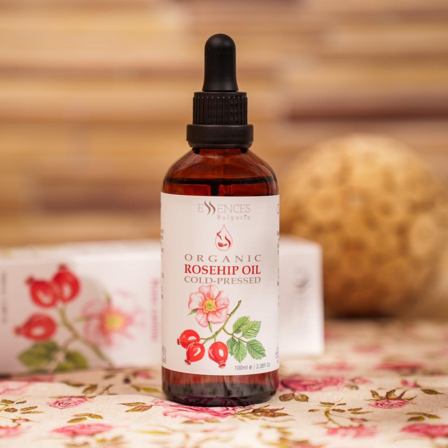 Essences Bulgaria Organic Rosehip Oil 3.4 Fl Oz | 100ml | 100% Natural Cold-Pressed Oil | Therapeutic Quality | Family Owned Farm | Massage Base Oil | Natural Moisturizer | Ideal Carrier Oil