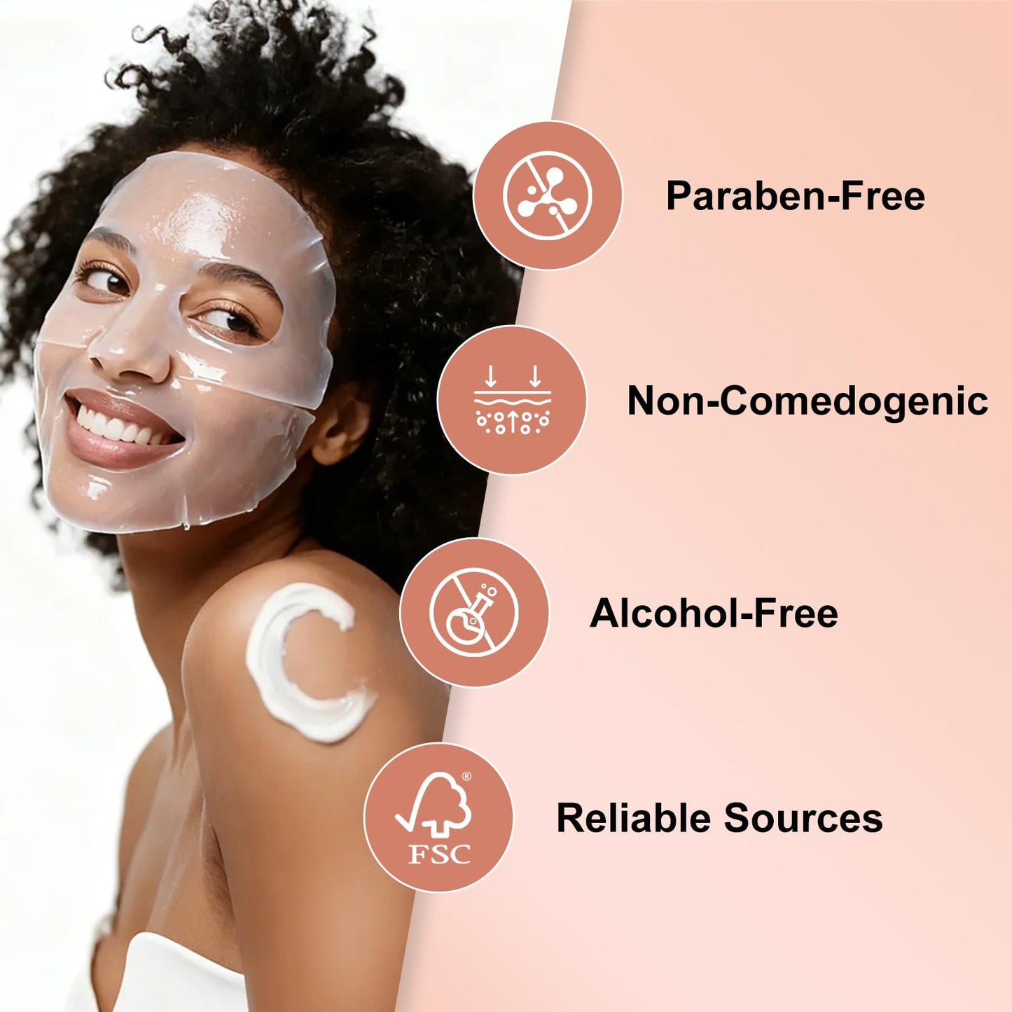 ConfidMiss Bio-Collagen Real Deep Face Mask,with Niacinamide Hyaluronic Acid Collagen Deeply Hydrating Brightening Anti-Aging Elasticity Improvement Overnight Facial Mask For Glass Glow Skin 4 Sheets