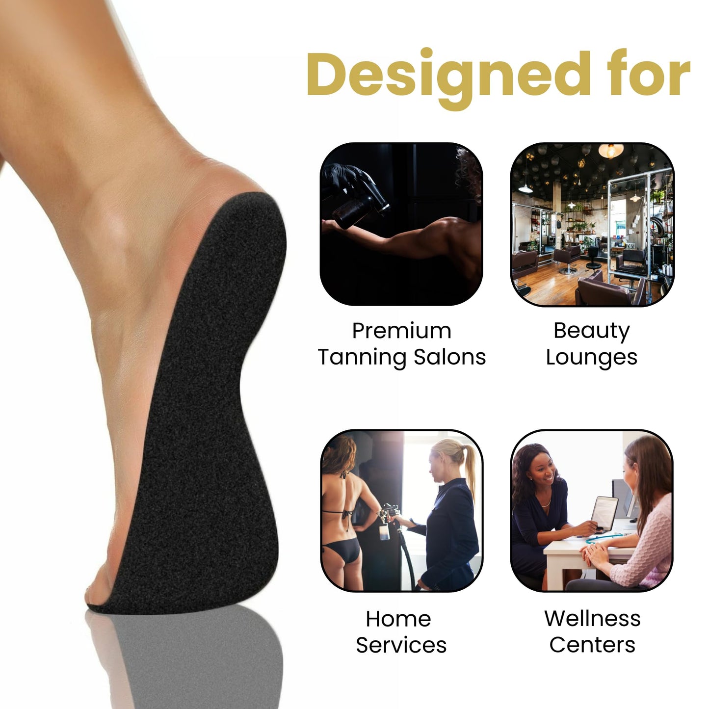 Premium 40Pairs Foam Pads for Spray Tanning – Disposable Spray Tan Feet Pads – Easy-to-Use Foot Protectors Designed for Salons and Mobile Spray Tanning Professionals (Black)