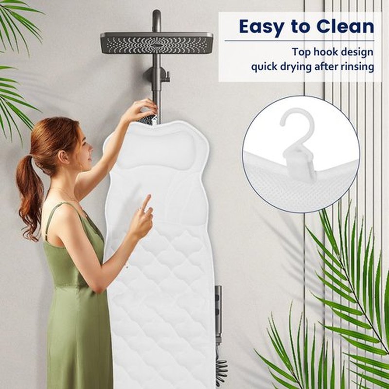 Full Body Bath Pillow Luxury Tub Pillow for Body Support 5D Air Mesh Fabric and 16 Non-Slip Suction Cups, Bath Pillows for Tub Spa Gifts for Women, Easy Clean, Perfect for Relaxing Baths(51" x 17")