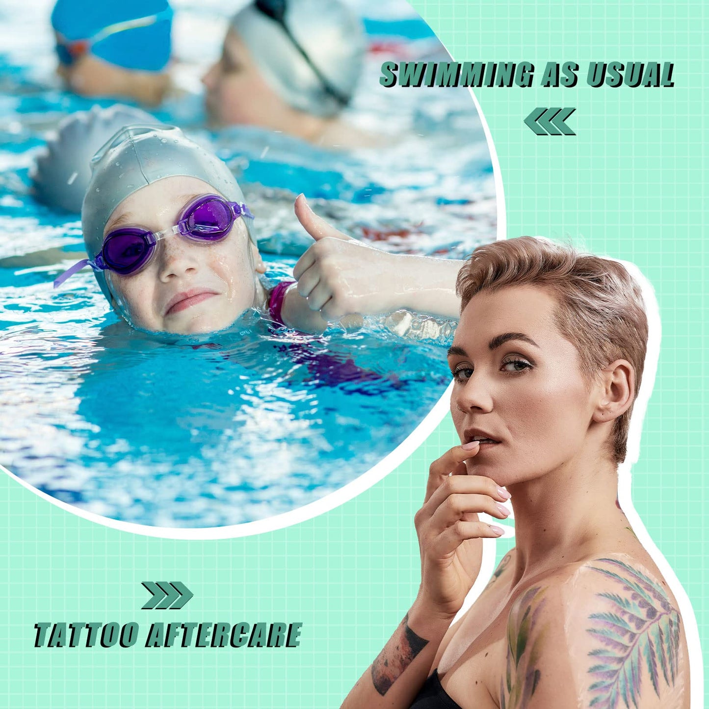 36 Pcs Tattoo Aftercare Bandage Waterproof Transparent Film Dressing Adhesive Second Skin Patches for Swimming, Showering, Wounds, Post Surgical Shower(8 x 10 Inches)